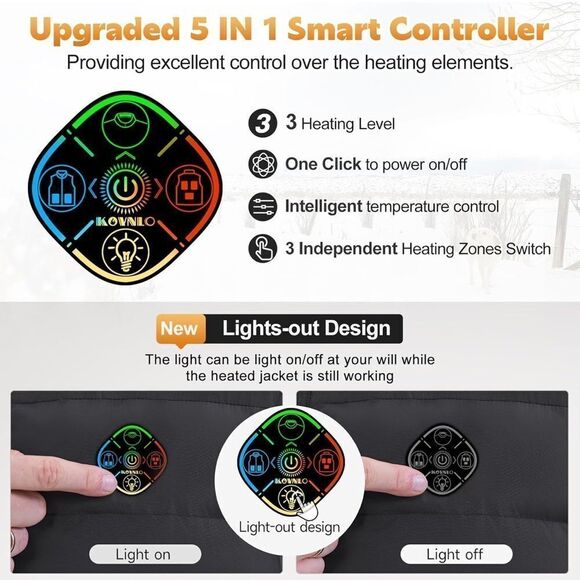 KOVNLO Heated Vest for Men W/Battery Pack Inc, smart Controller NWT SZ M - Picture 2 of 11